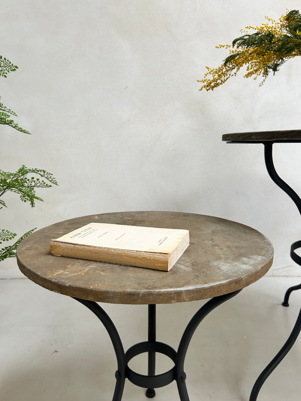 Stone top garden bistro side table