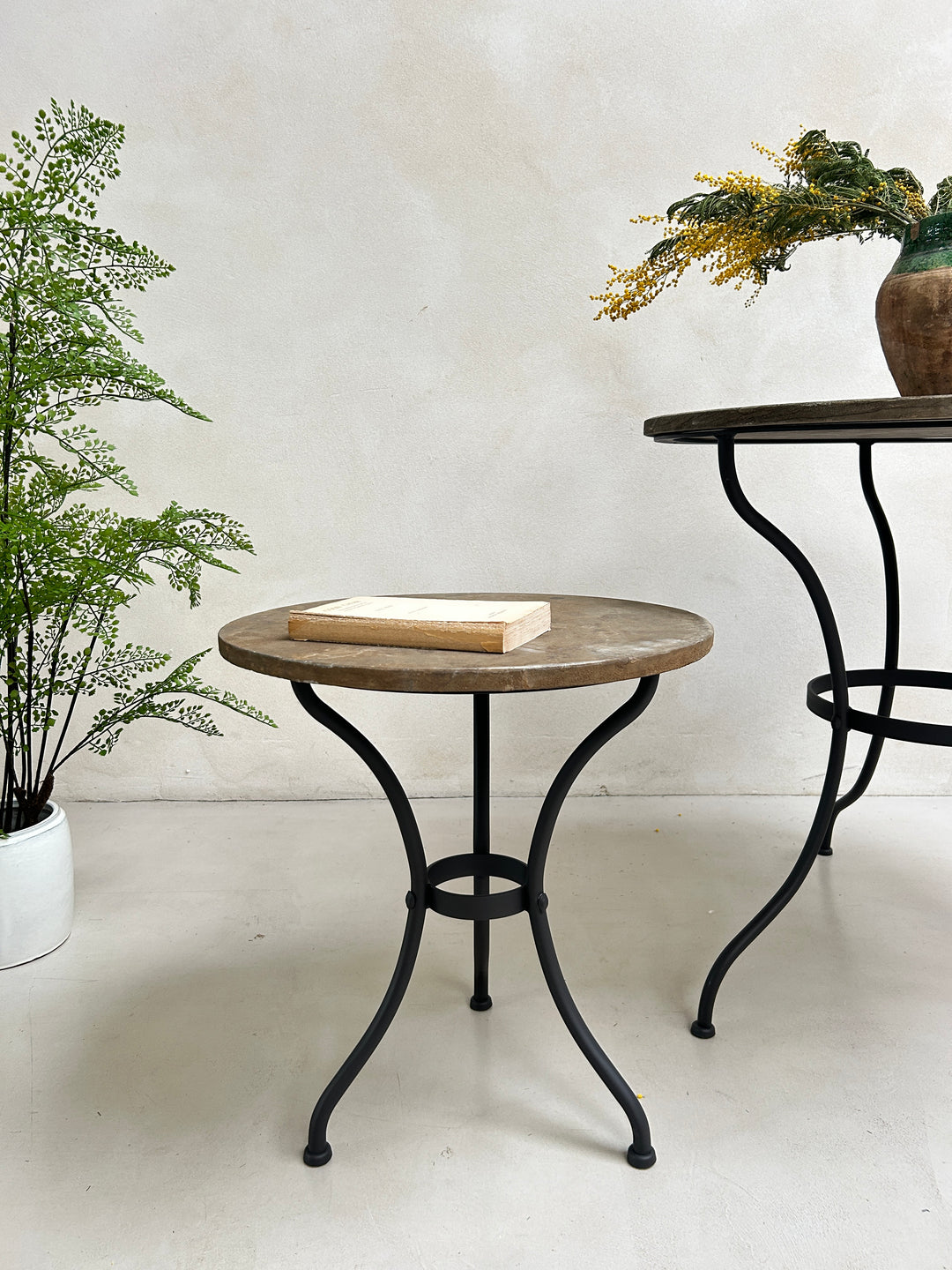 Stone top garden bistro side table