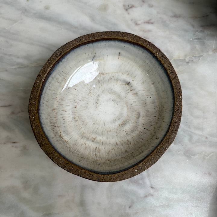 Stoneware bowl with glazed interior