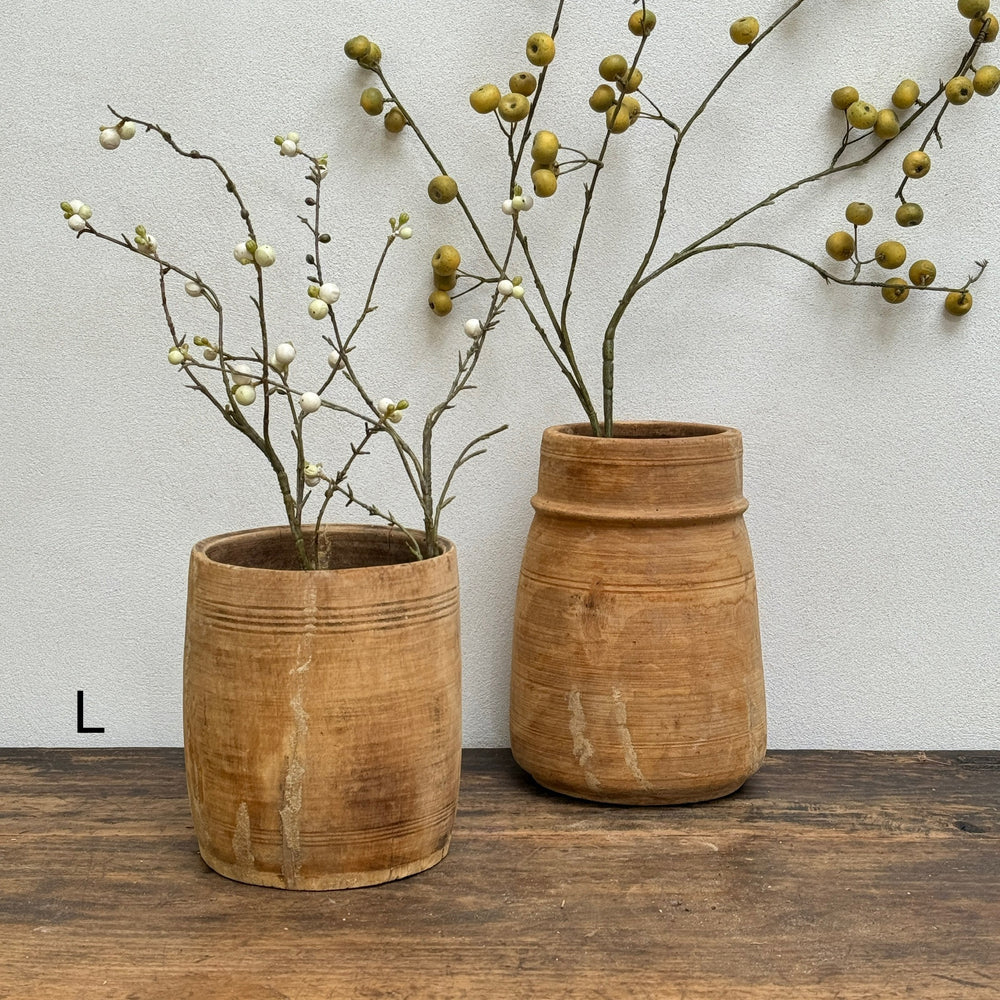 Sunbleached Wooden Nepali Pots