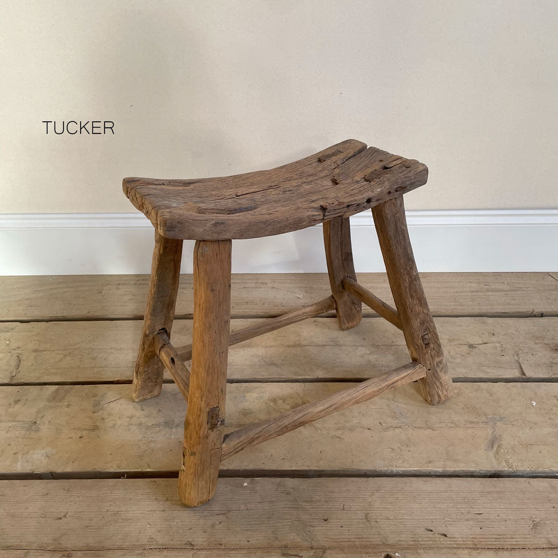 Rustic Wood Antique Stool – Home Barn