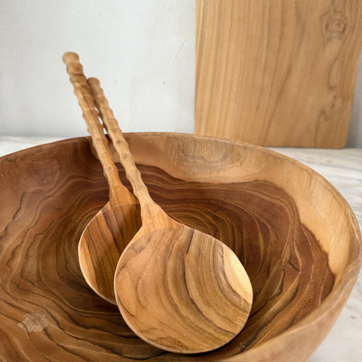 Teak Salad Server Set