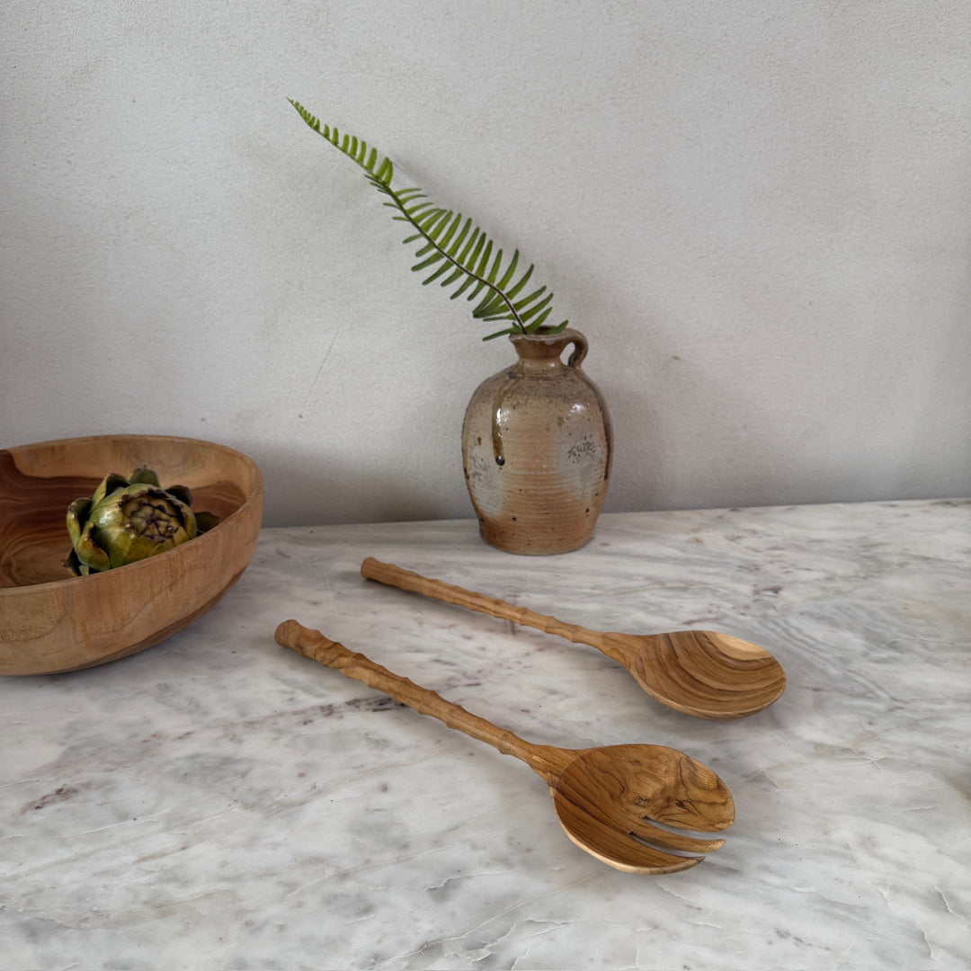 Teak Salad Server Set