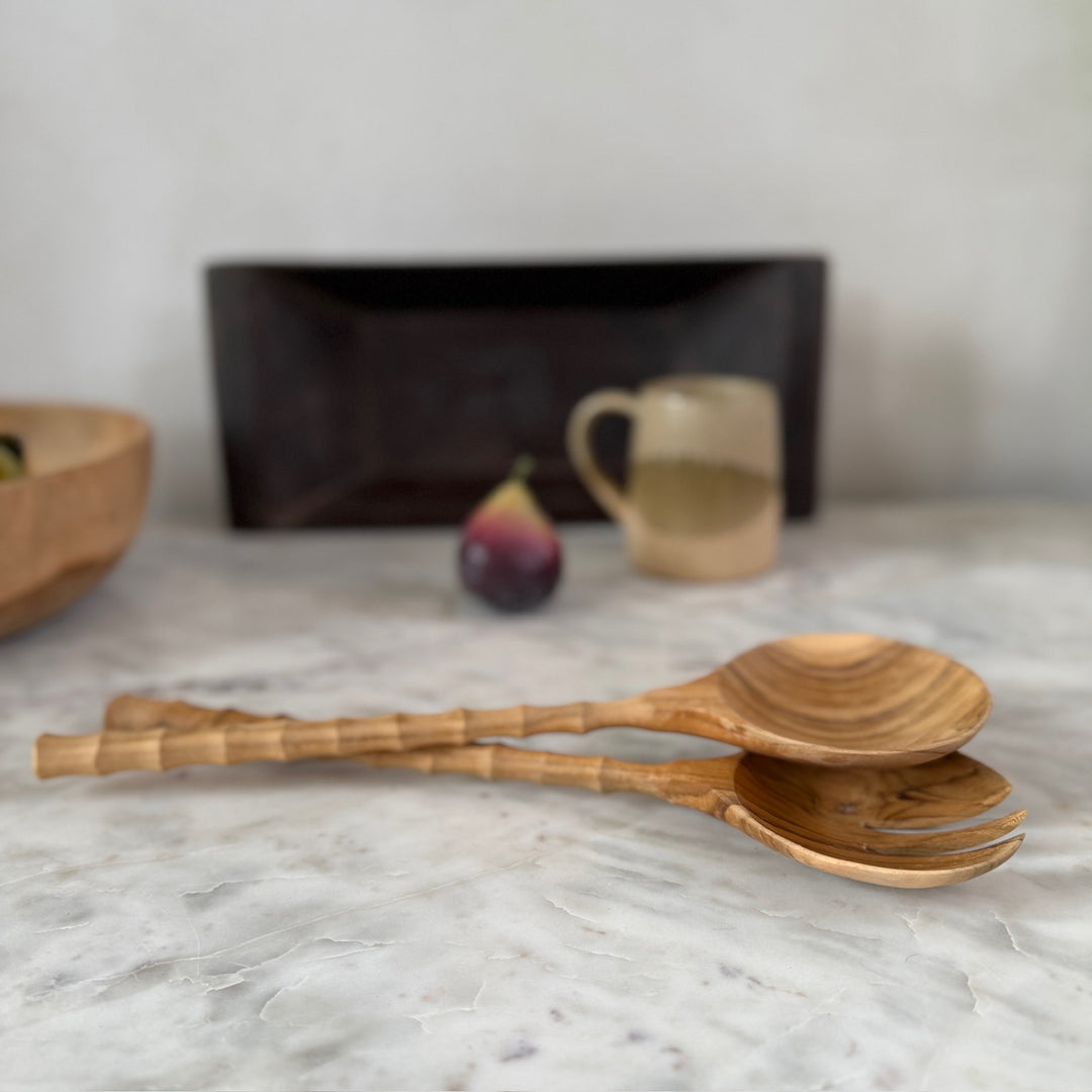 Teak Salad Server Set