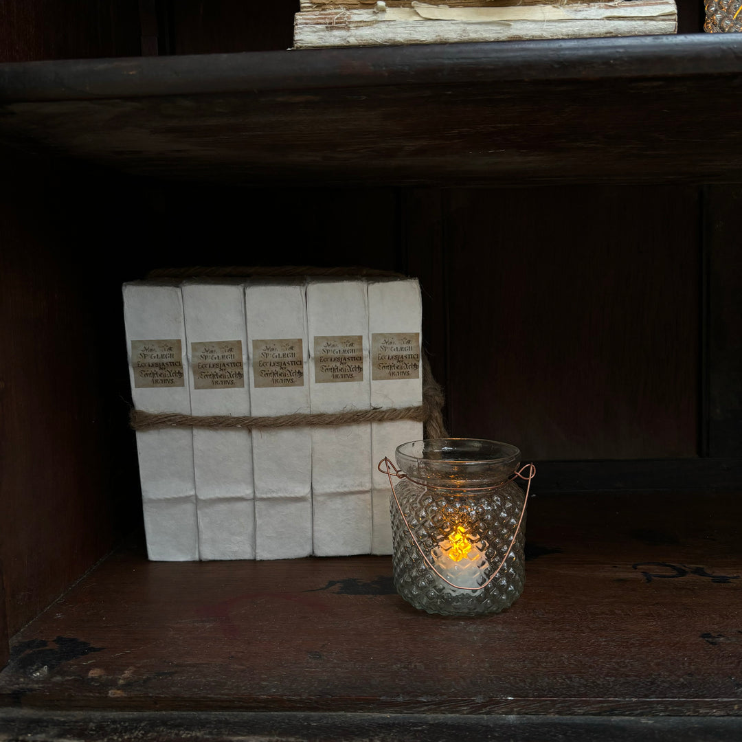 Textured Glass Tea Light Holder