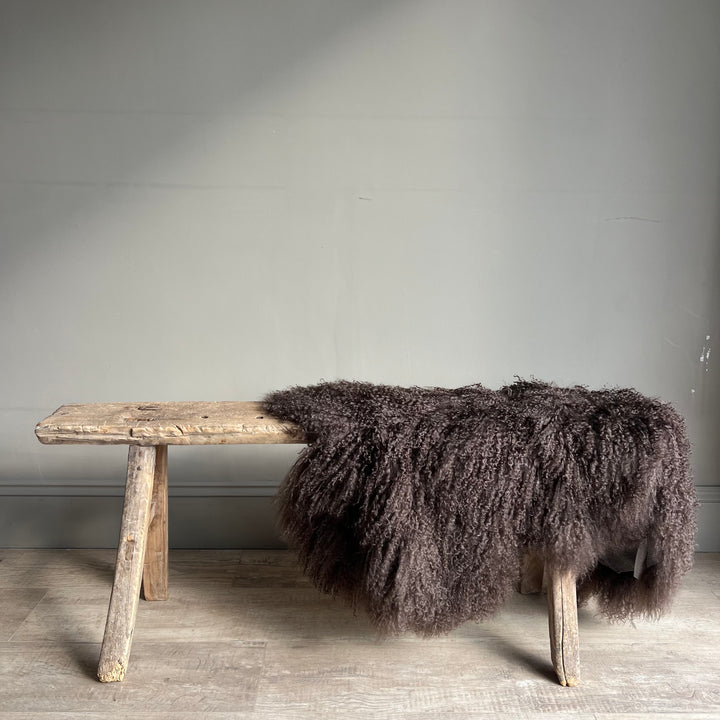 Tibetan Sheepskin Throw Rug | mocha