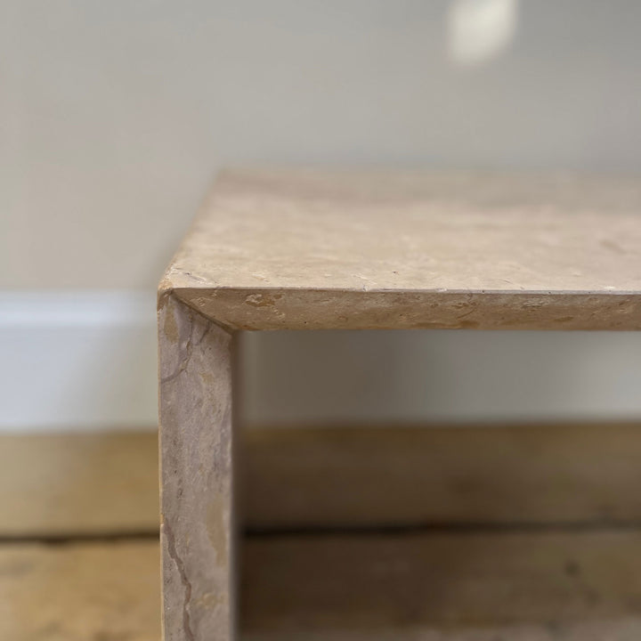 Travertine Coffee Table Rosie close up detail of leg end