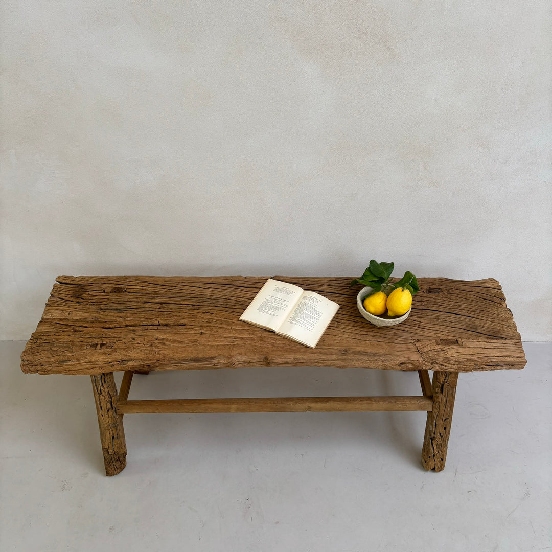 Unique antique elm bench | Sasha aerial view