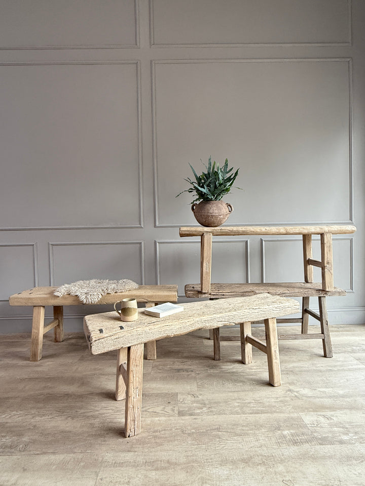 Rustic Bench 120 Rustic Reclaimed Elm Bench | 120cm+ – Home Barn