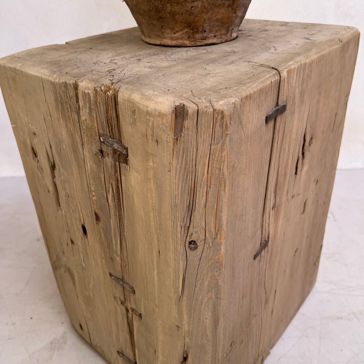 Unique rustic reclaimed timber plinth c 