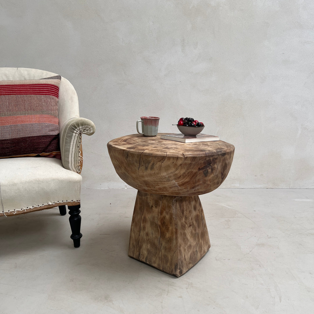 Vintage African Hand Carved Side Table | Umi