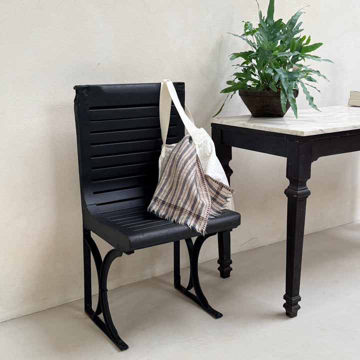 Vintage Black Paris Metro Hall chair