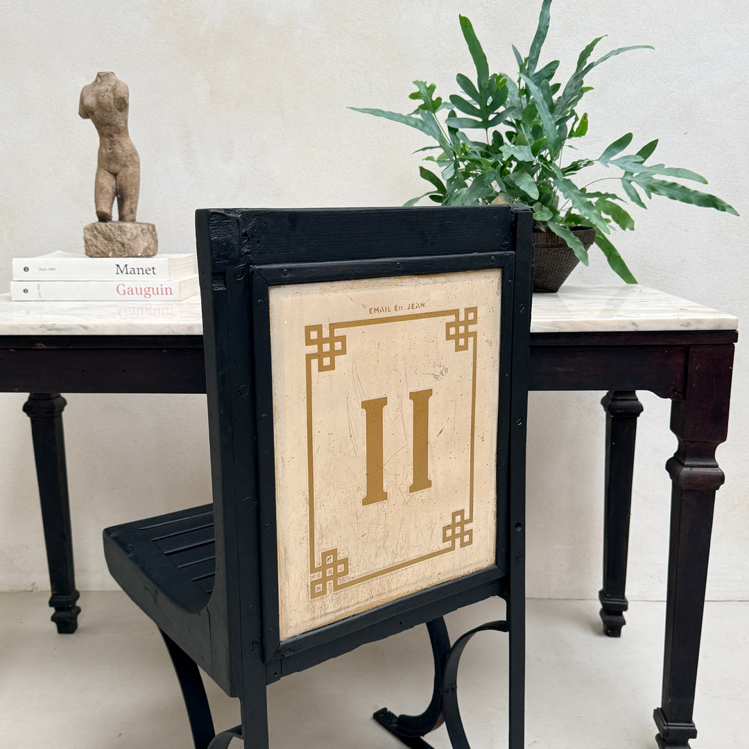 Vintage Black Paris Metro Hall chair