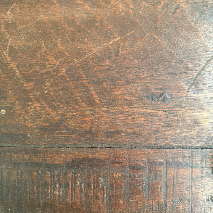 Vintage Circular Dark Wood Dining Table