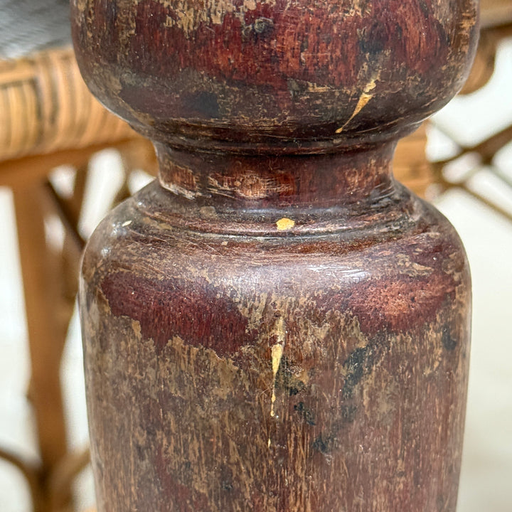 Vintage Circular Dark Wood Dining Table