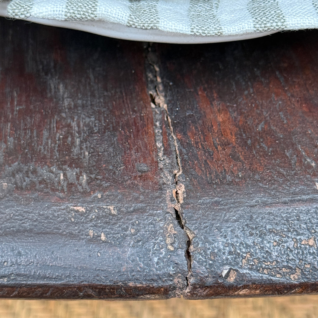 Vintage Circular Dark Wood Dining Table