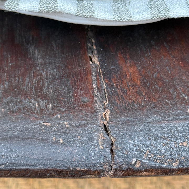 Vintage Circular Dark Wood Dining Table