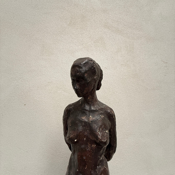 Vintage Female Form Plaster Statue | Standing