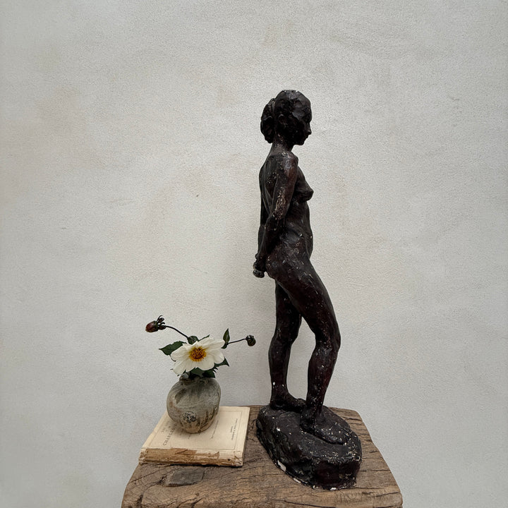 Vintage Female Form Plaster Statue | Standing