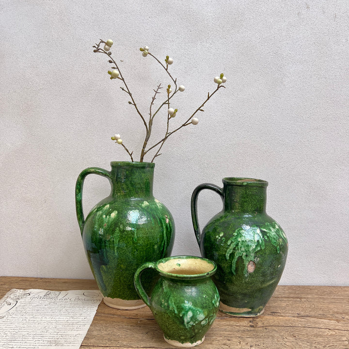 Vintage French Green jugs Josiane