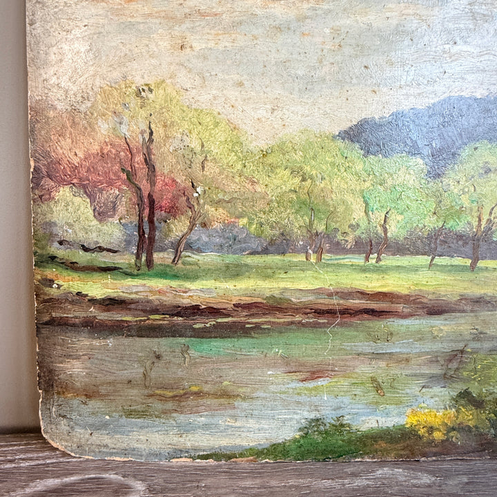 Vintage French Landscape Oil Painting | Riviera