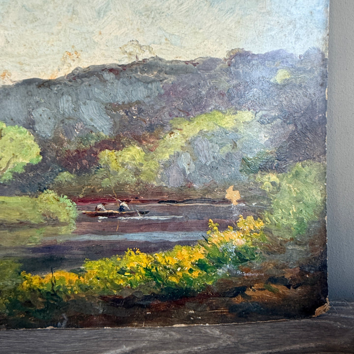 Vintage French Landscape Oil Painting | Riviera