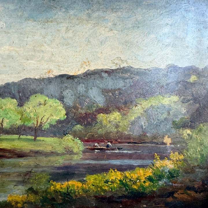 Vintage French Landscape Oil Painting | Riviera