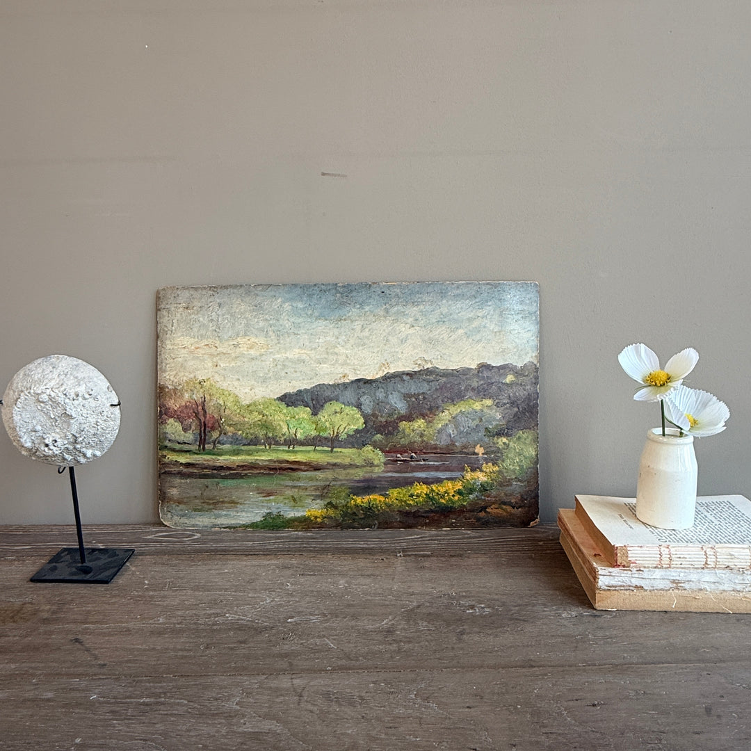 Vintage French Landscape Oil Painting | Riviera