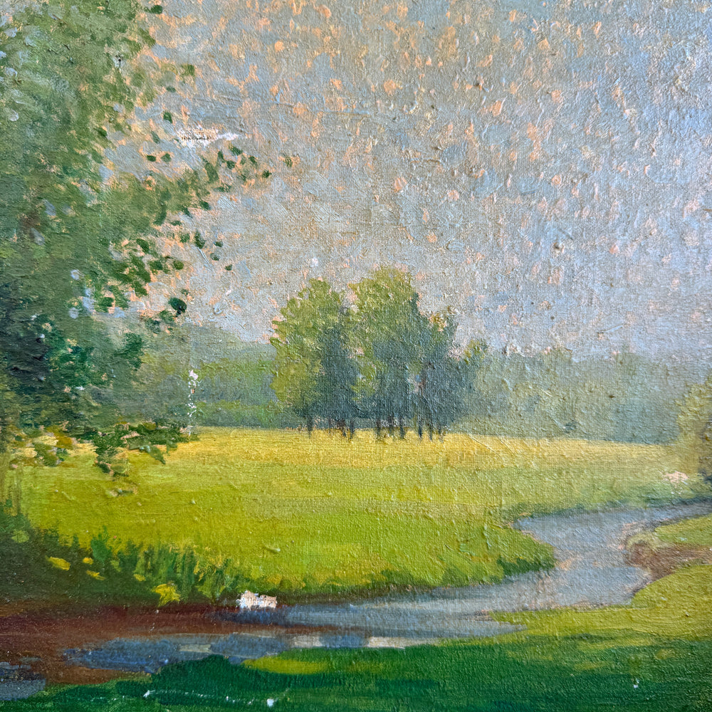 Vintage French Landscape Oil painting | Duke