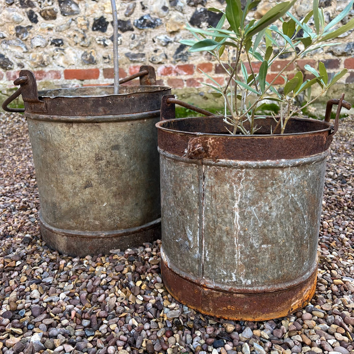 Vintage Metal Bucket Planter