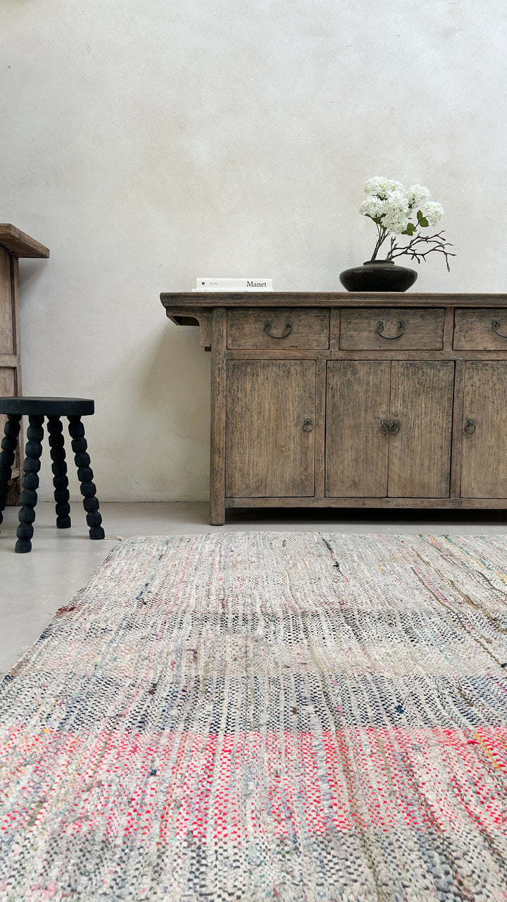 Vintage Moroccan Handmade Rag Rug | 188 X 152