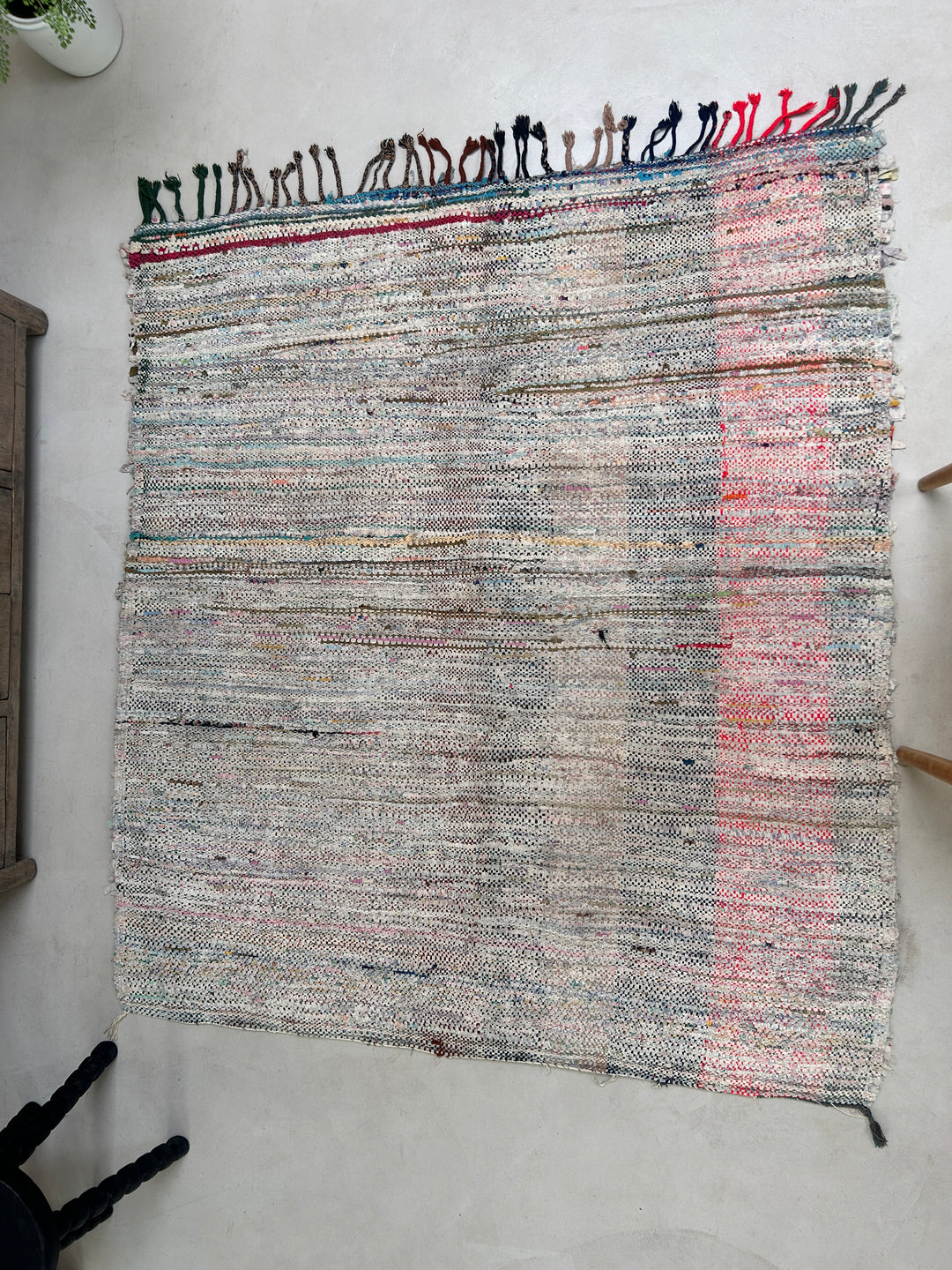 Vintage Moroccan Handmade Rag Rug | 188 X 152 