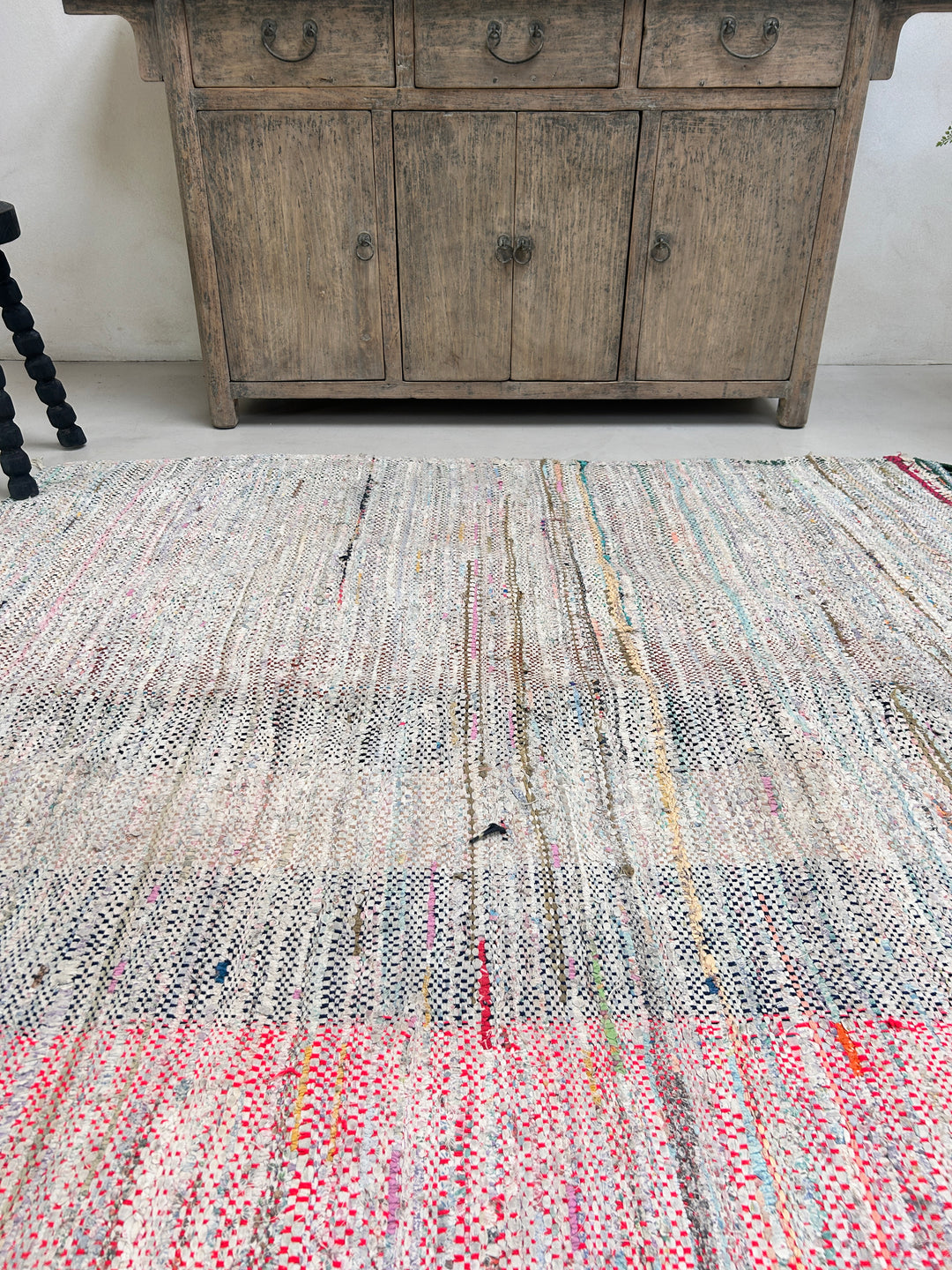 Vintage Moroccan Handmade Rag Rug | 188 X 152 