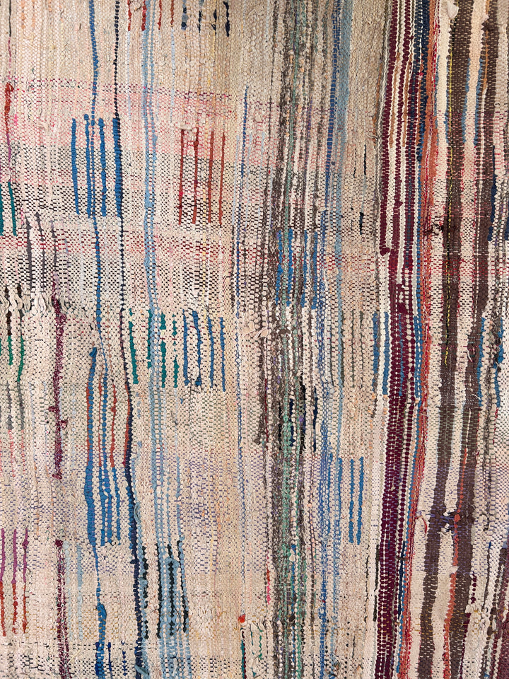 Vintage Moroccan Handmade Tuffed Rag Rug | 232 X 115 