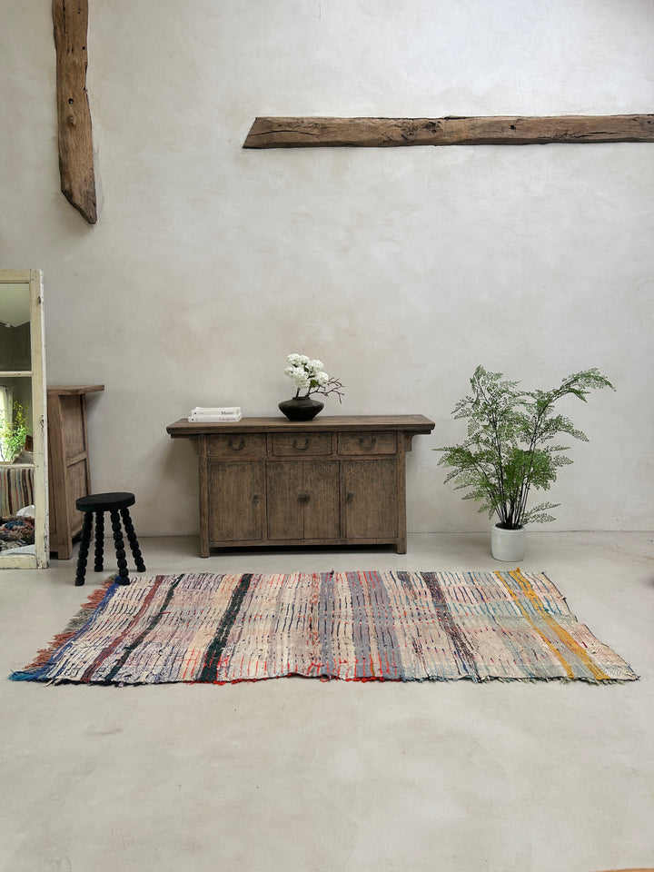 Vintage Moroccan Handmade rag rug | 145 X 170 