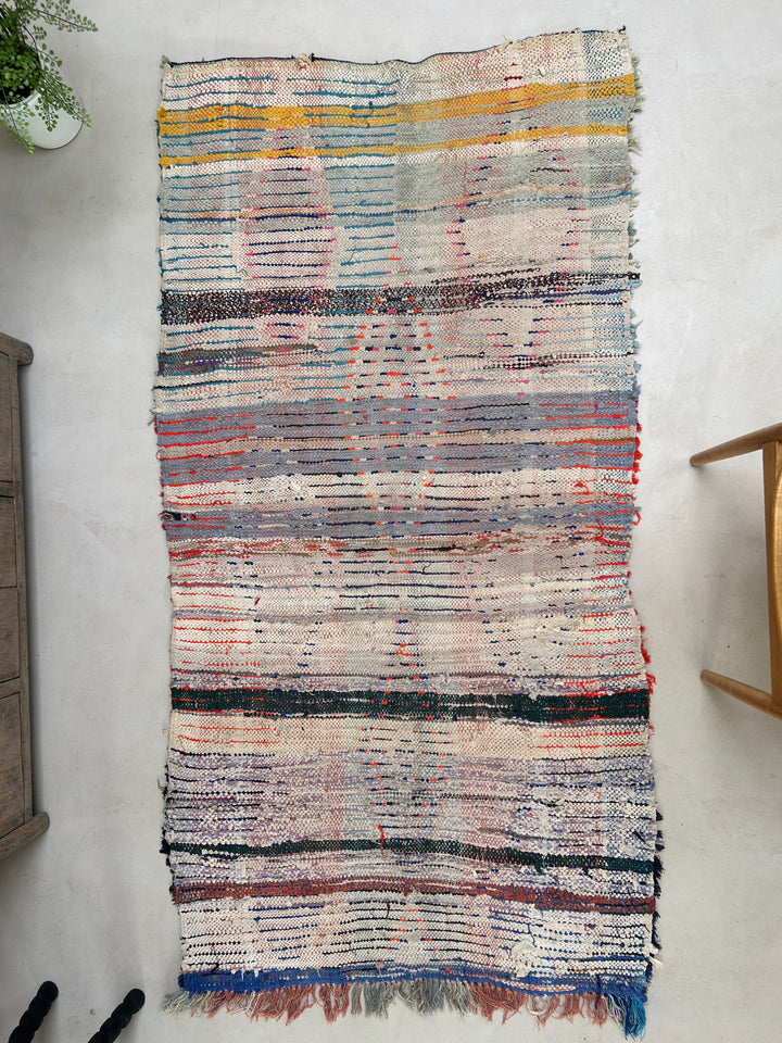 Vintage Moroccan Handmade rag rug | 145 X 170 
