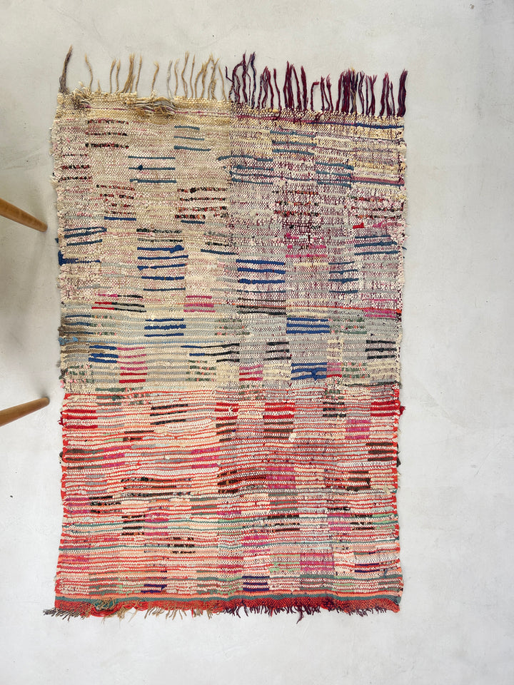 Vintage Moroccan Handmade woven rug | 150 X 100