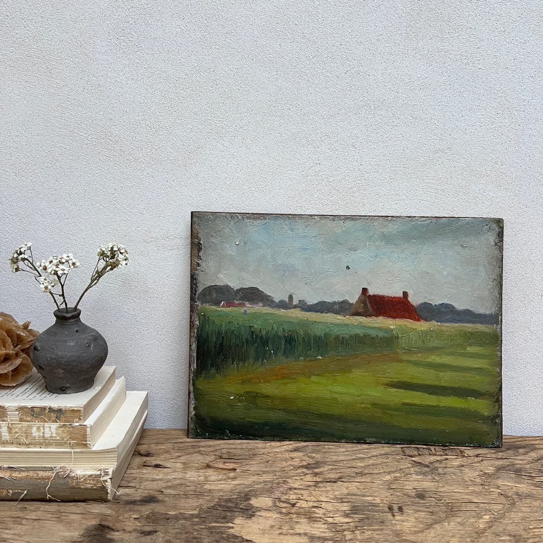 Vintage Oil on Wooden Board | No:17 d 