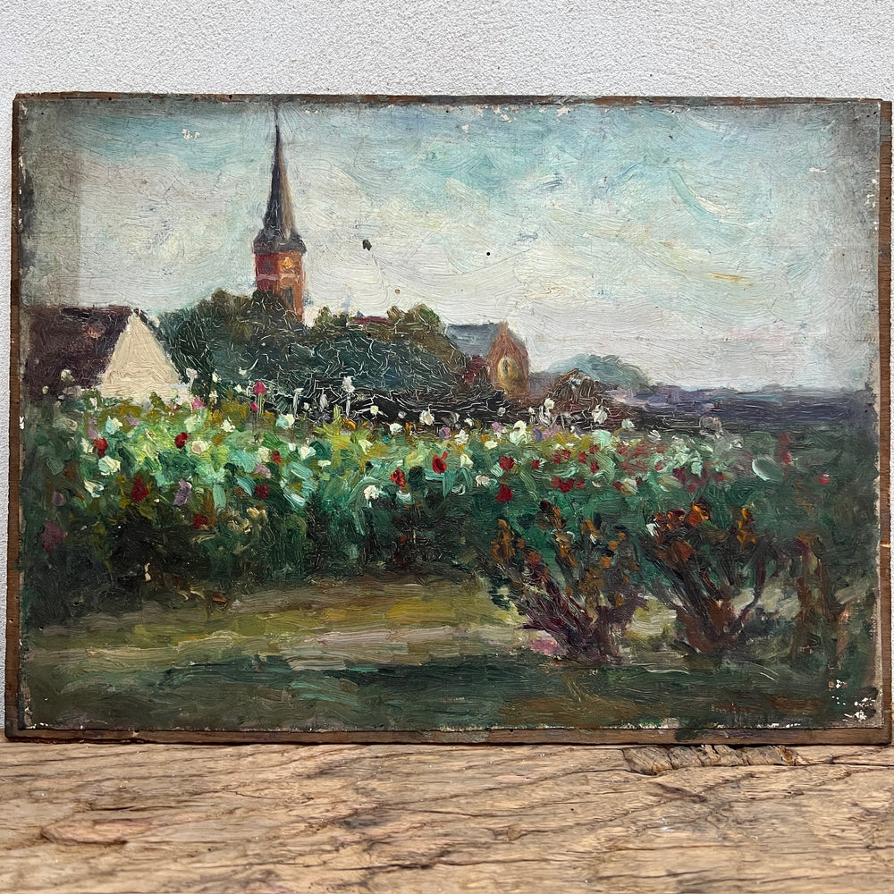 Vintage Oil on Wooden Board | No:18 b 