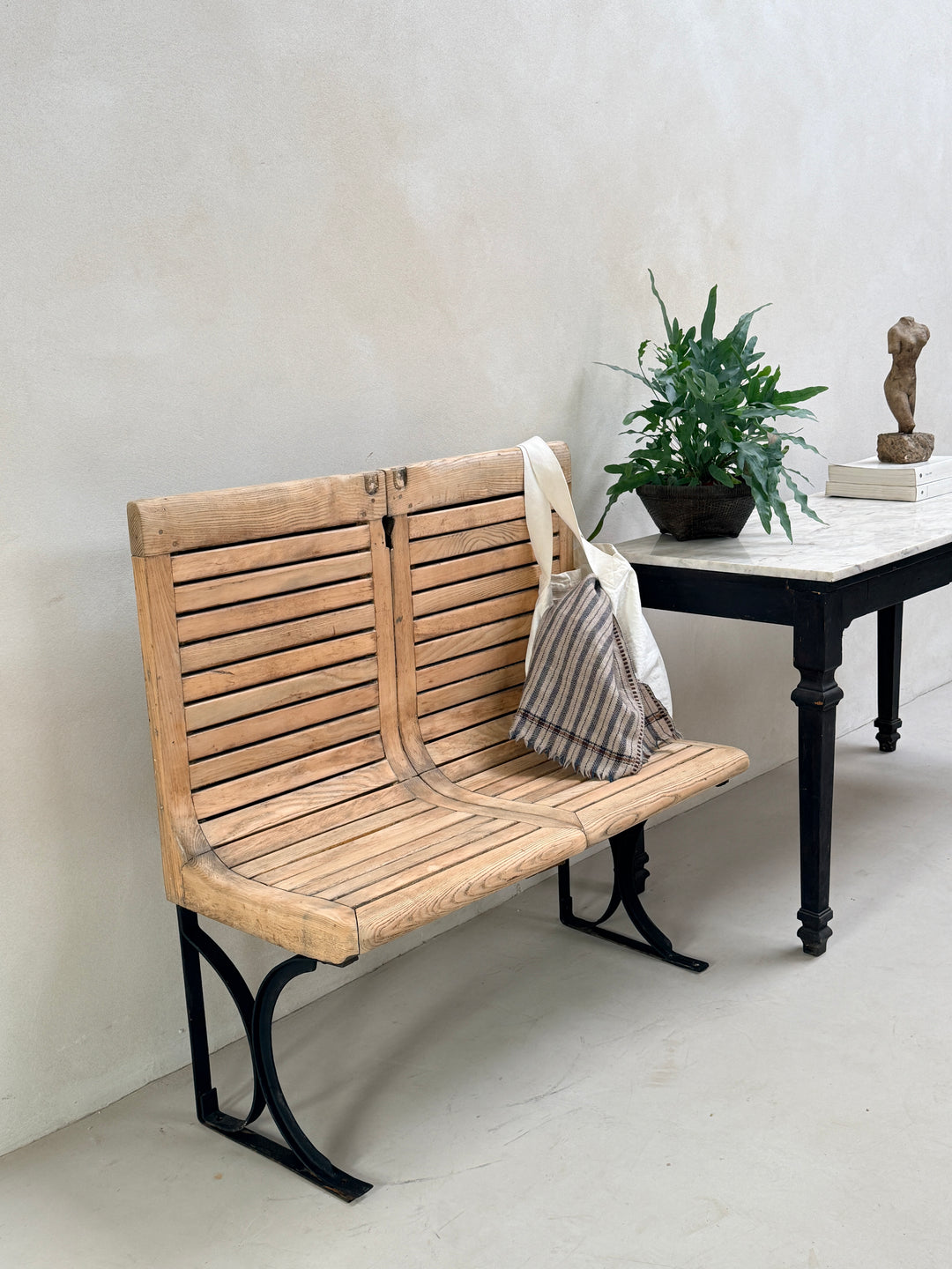 Vintage Paris Metro Hall Bench