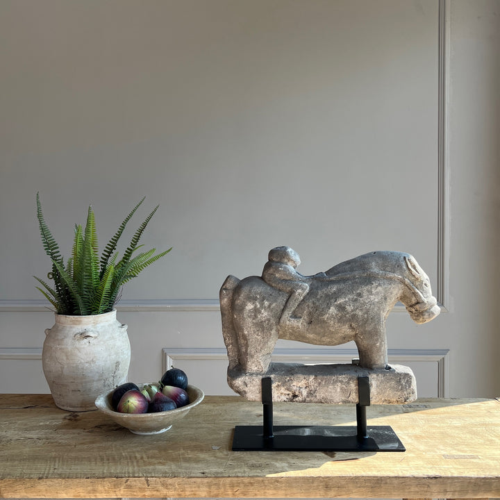 Vintage Stone Horse & Rider | Palomo 