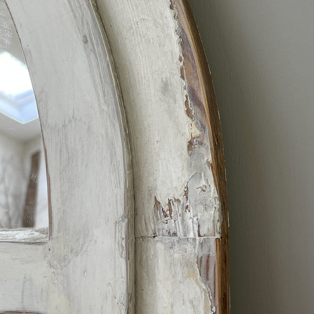 Vintage arched window mirror Limeuil close up detail