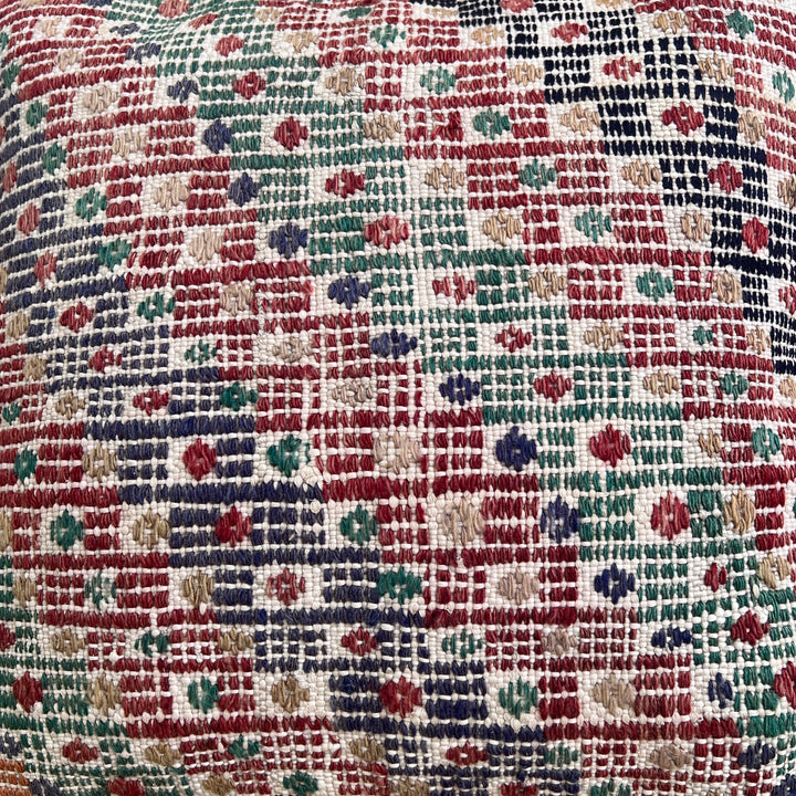 Vintage cotton and hemp geometric cushion | Emine c