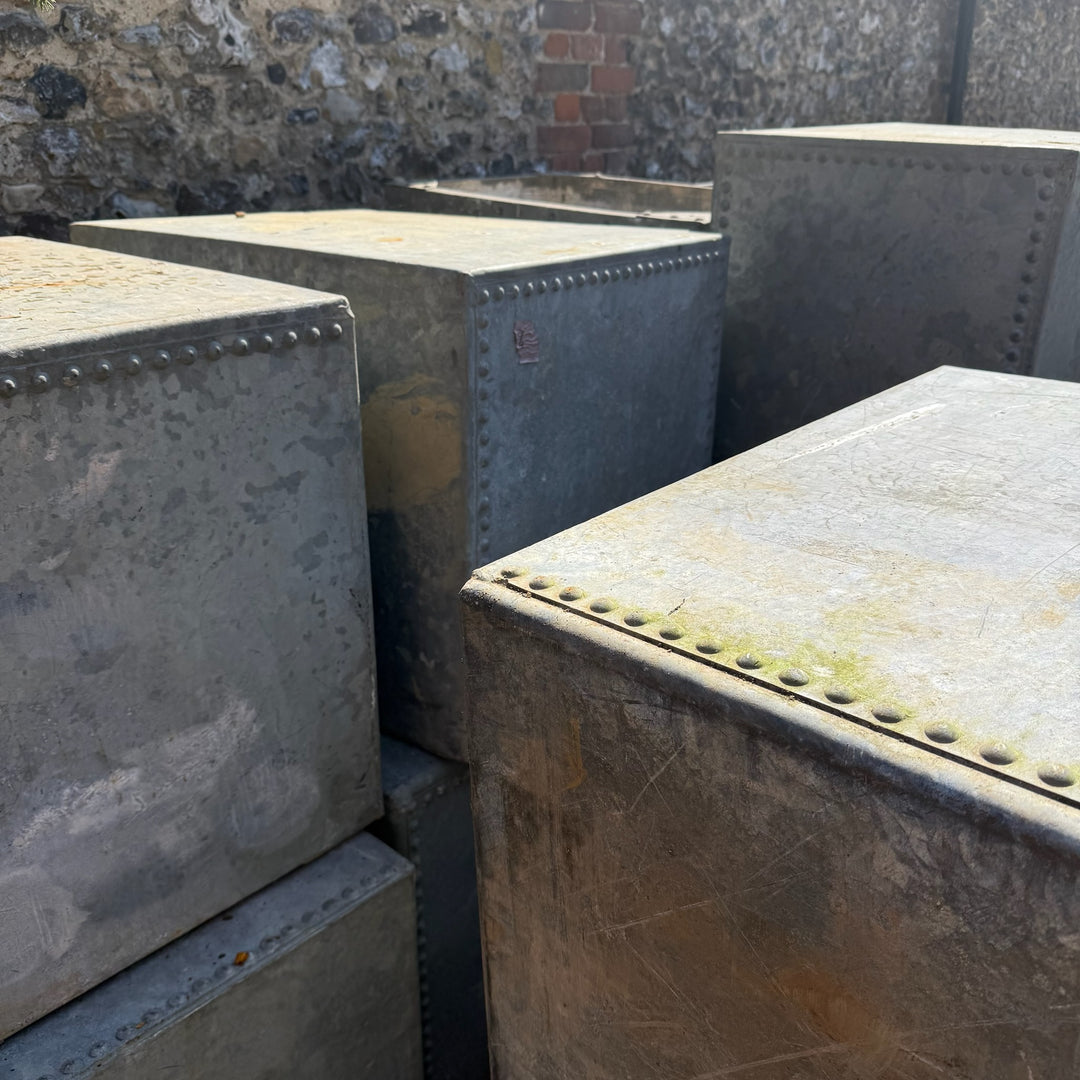 Vintage galvanised water tanks