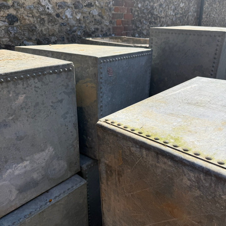 Vintage galvanised water tanks