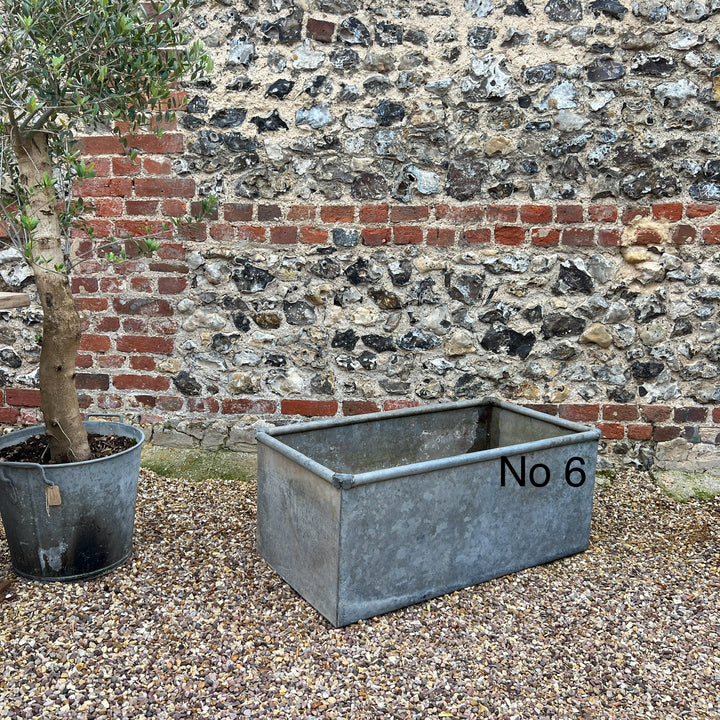 Vintage galvanised water troughs