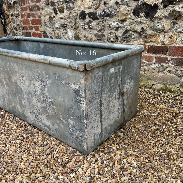 Vintage galvanised water troughs