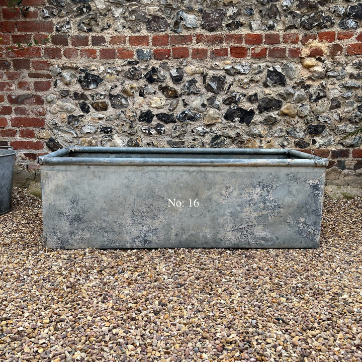 Vintage galvanised water troughs