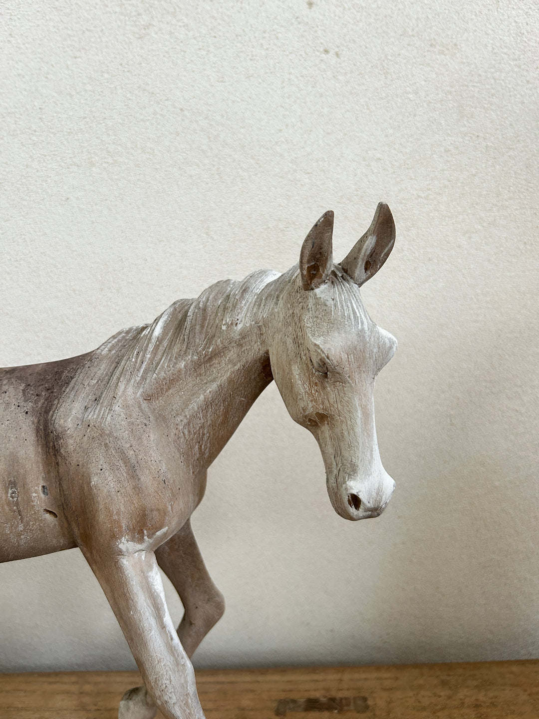 Vintage hand-carved wooden horses 