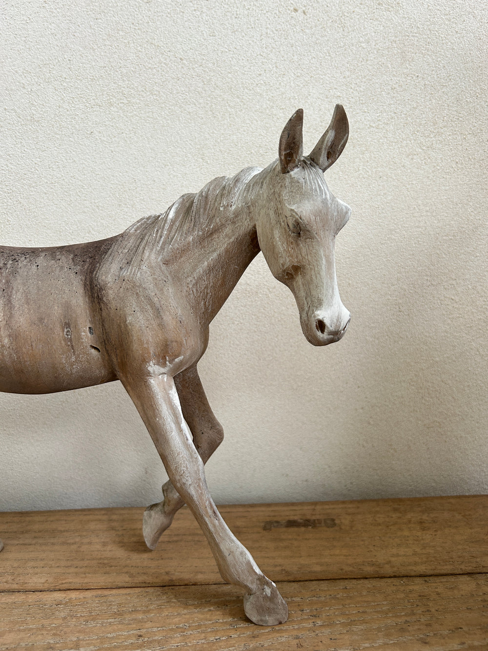 Vintage hand-carved wooden horses